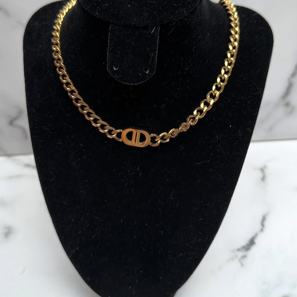 18K Gold Filled Cuban Chain Necklace | 15.9"-18.1"   Elegant Gold Chain Necklace